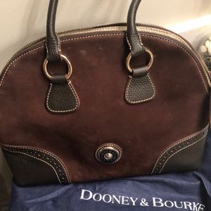 Brown suede Dooney and Bourke satchel bag